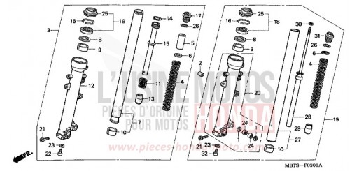 FRONT FORK (XL1000VA) XL1000VA5 de 2005
